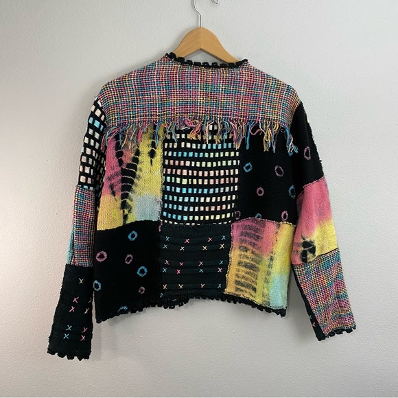 Sandy Starkman Vintage Silk Blend‎ Colorful Button Down Sweater Women’s Large - Picture 4 of 6